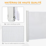 Lot de 2 barrières de sécurité barrière animaux rétractable automatique 1,15L x 0,83H m textilène acier blanc