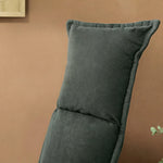 360° swivel floor chair, foldable velvet armchair with 5-position adjustable backrest, 70x62x95cm, dark gray