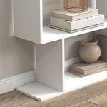 Zickzack-Bücherregal, zeitgenössisches Design, 80B x 23T x 192H cm, 6 Ebenen, Weiß
