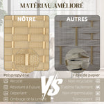 Paravent interieur en bois 6 panneaux 240 x 170 cm séparateur de pièce pliable pour salon, chambre à coucher, naturel