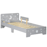 Lit pour enfants de 3 à 6 ans design étoiles et lune sommier à lattes inclus chambre moderne 143 x 76 x 49 cm gris