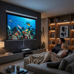Schermo di Proiezione 120" 4:3 HD 4K, Cassonetto in Metallo, Schermo ad Altezza Regolabile Manualmente, 244x183cm, Bianco