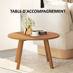 Petite table basse ronde, table d'appoint avec patins antidérapants, cadre en métal, pour jardin, Ø 70 x 42 cm, orange