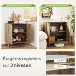 Buffet salon meuble de rangement avec placard à 2 portes et étagère réglable, 77 x 40 x 81 cm, aspect bois