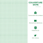 Serre de jardin mini serre 3 fenêtres enroulables couverture en PE haute densité 140 g/m² 180 x 60 x 60 cm vert foncé
