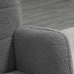 Fauteuil à bascule rocking chair revêtement effet laine bouclée, structure en acier 71 x 98 x 101 cm Gris foncé