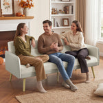 Canapé convertible 3 places 3 en 1, canapé-lit clic-clac, dossier réglable, assise rembourrée, 185 x 84 x 83 cm, beige-8