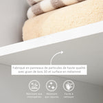 Portant à vêtements penderie Mobile avec roulettes 3 étagères latérales + Grand Espace penderie Panneaux Particules Blanc