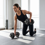 Hantel-Set 50 kg 3-in-1, Verstellbare Gewichte mit PP-Beschichtung, Rutschfester Stange, Sicherung, Schwarz