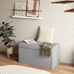 Banc de rangement pouf de rangement pliable bout de lit repose-pieds avec couvercle 76L x 38l x 38H cm gris clair