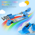 Foldable kick scooter for children aged 3 to 7, PU light-up wheels, music, 67 x 32 x 78 cm, blue