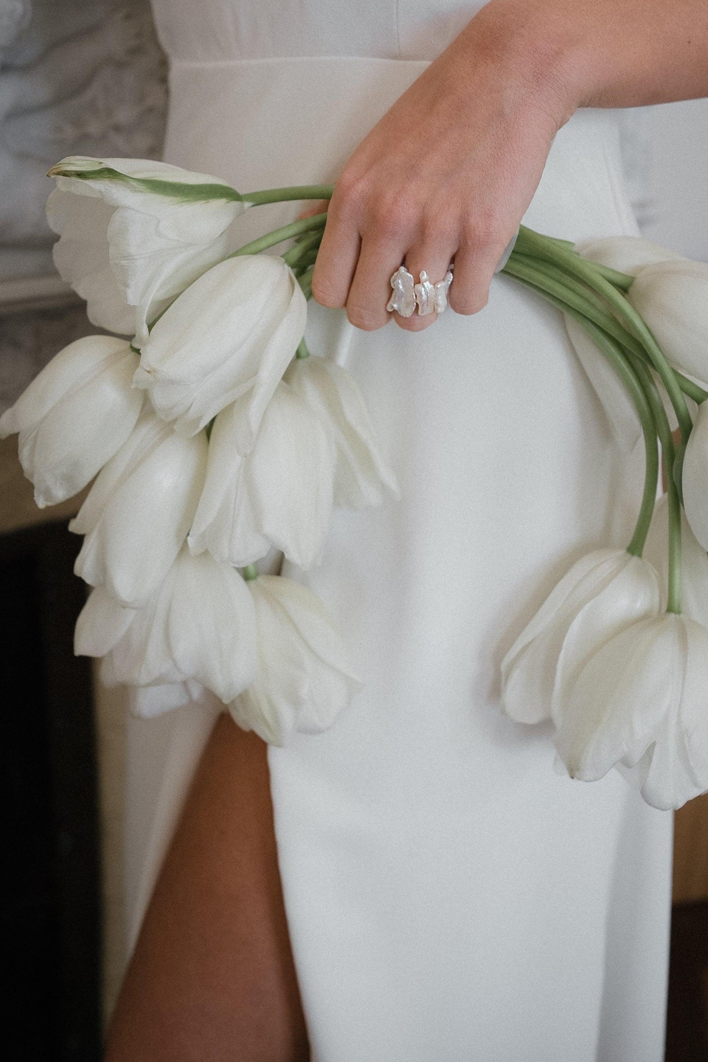 Bague Eva en perles de culture baroques