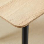 Table à manger 4 personnes rectangulaire avec plateau effet bois et 4 pieds en acier 140 x 80 x 76 cm noir