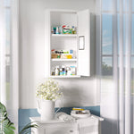 Armoire à pharmacie murale 2 étagères 3 niveaux avec porte aimantée métal 30 x 12 x 60 cm blanc