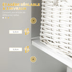 Meuble colonne rangement salle de bain avec niche et 2 placards étagère réglable pieds en acier