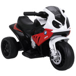 Moto électrique enfants, 3 roues sous licence BMW S1000 RR, 6V et 2,5 Km/h, voiture électrique enfants avec effets lumineux et sonores, moto enfant, charge max. 20 kg, rouge