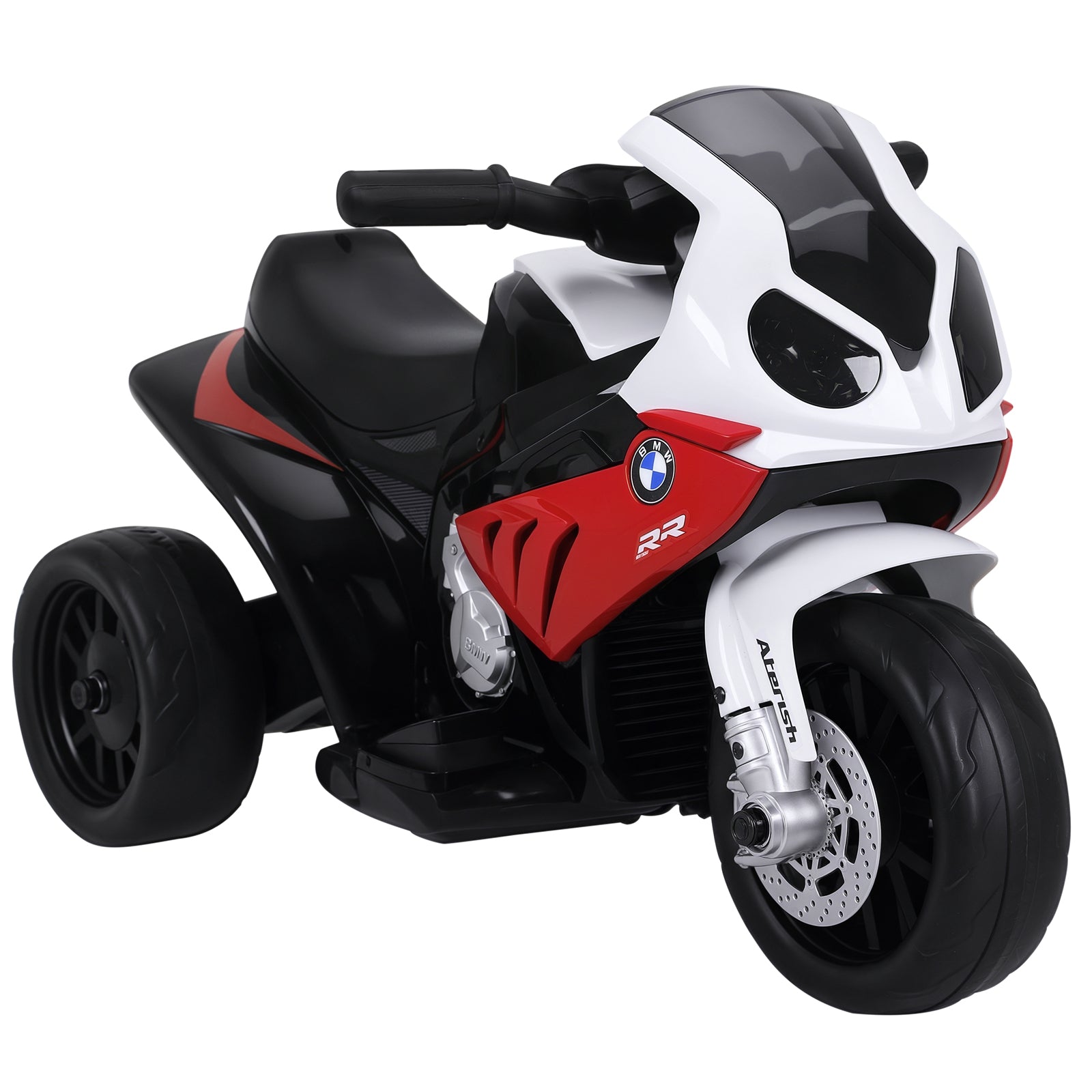 Moto électrique enfants, 3 roues sous licence BMW S1000 RR, 6V et 2,5 Km/h, voiture électrique enfants avec effets lumineux et sonores, moto enfant, charge max. 20 kg, rouge