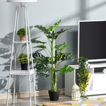 Plante artificielle modèle Monstera avec 21 feuilles en pot ciment, intérieur ou extérieur, dim. Ø16 x 100H cm