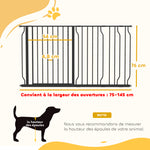 Barrière de sécurité barrière pour animal domestique longueur réglable dim. 145L x 76H cm noir-2