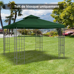 Toit de Remplacement pour Gazebo de Jardin Toile de Rechange pour pavillon tonnelle Tente 3 x 3 m Vert foncé