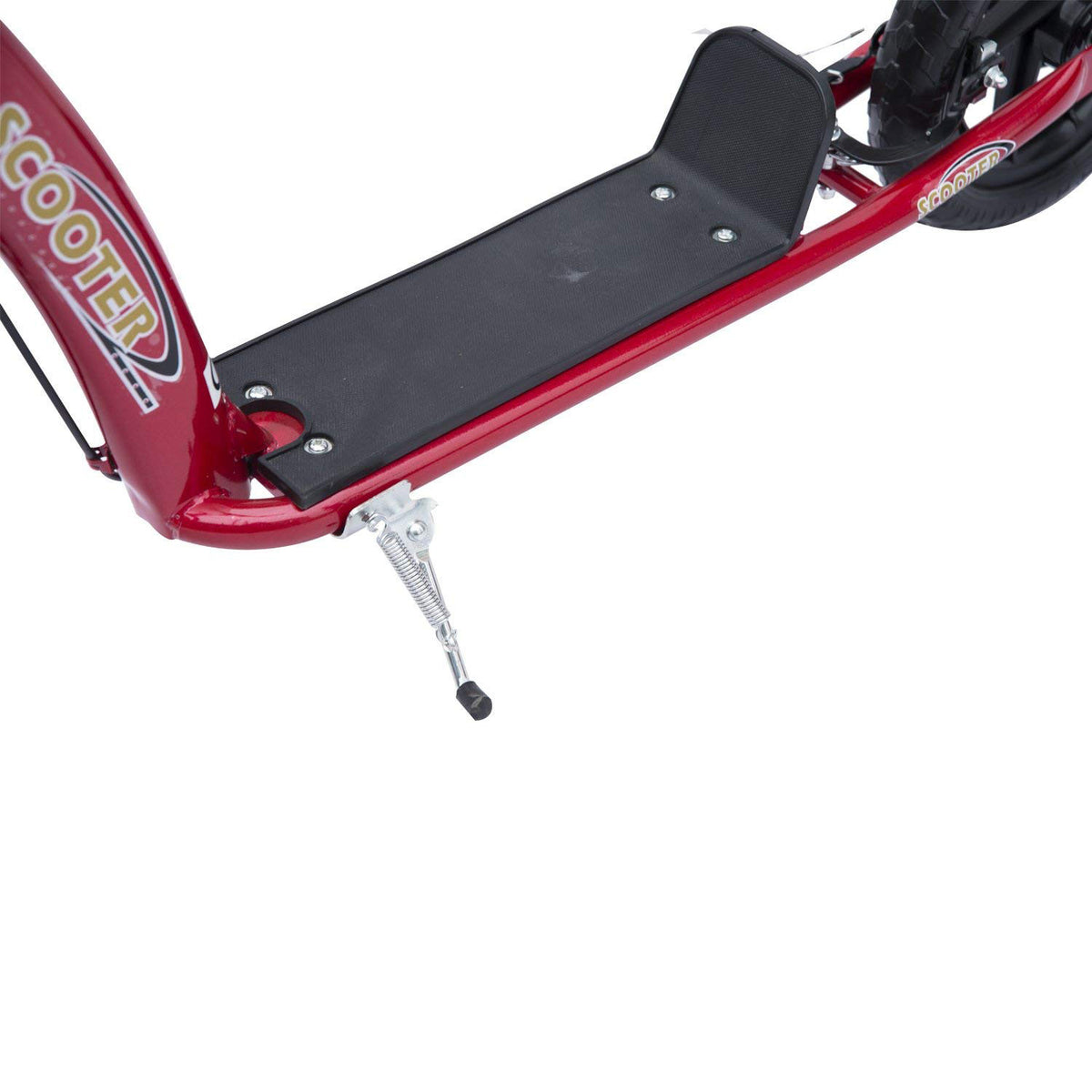 Trottinette enfant patinette pneus 30 cm Hauteur Guidon réglable poignée Frein et béquille Acier pour enfants à partir de 5 ans Rouge