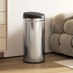 Poubelle cuisine automatique 42L acier inoxydable, poubelle à couvercle à fermeture en douceur, 30,5x30,5x68cm, argent