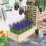 Jardinière avec treillis bac à fleurs jardinière de jardin dim. 115L x 60l x 110H cm effet bois naturel