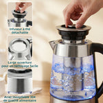 Bouilloire électrique, 1,7L, ébullition rapide 2200W avec thermostat strix, infuseur à thé, fonction maintien au chaud