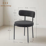 Lot de 4 chaises de salle à manger avec dossier en tissu pieds en acier 51 x 51 x 76 cm noir