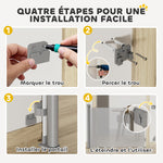 Barrière rétractable pour chien largeur 149 cm verrouillage automatique - gris