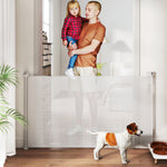 Barrière rétractable pour chien largeur 149 cm verrouillage automatique - blanc