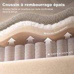 Canapé Convertible 2 Places 4 en 1, Canapé-Lit d'Angle en Chenille 167cm, Dossier Réglable, Assise Large, Marron