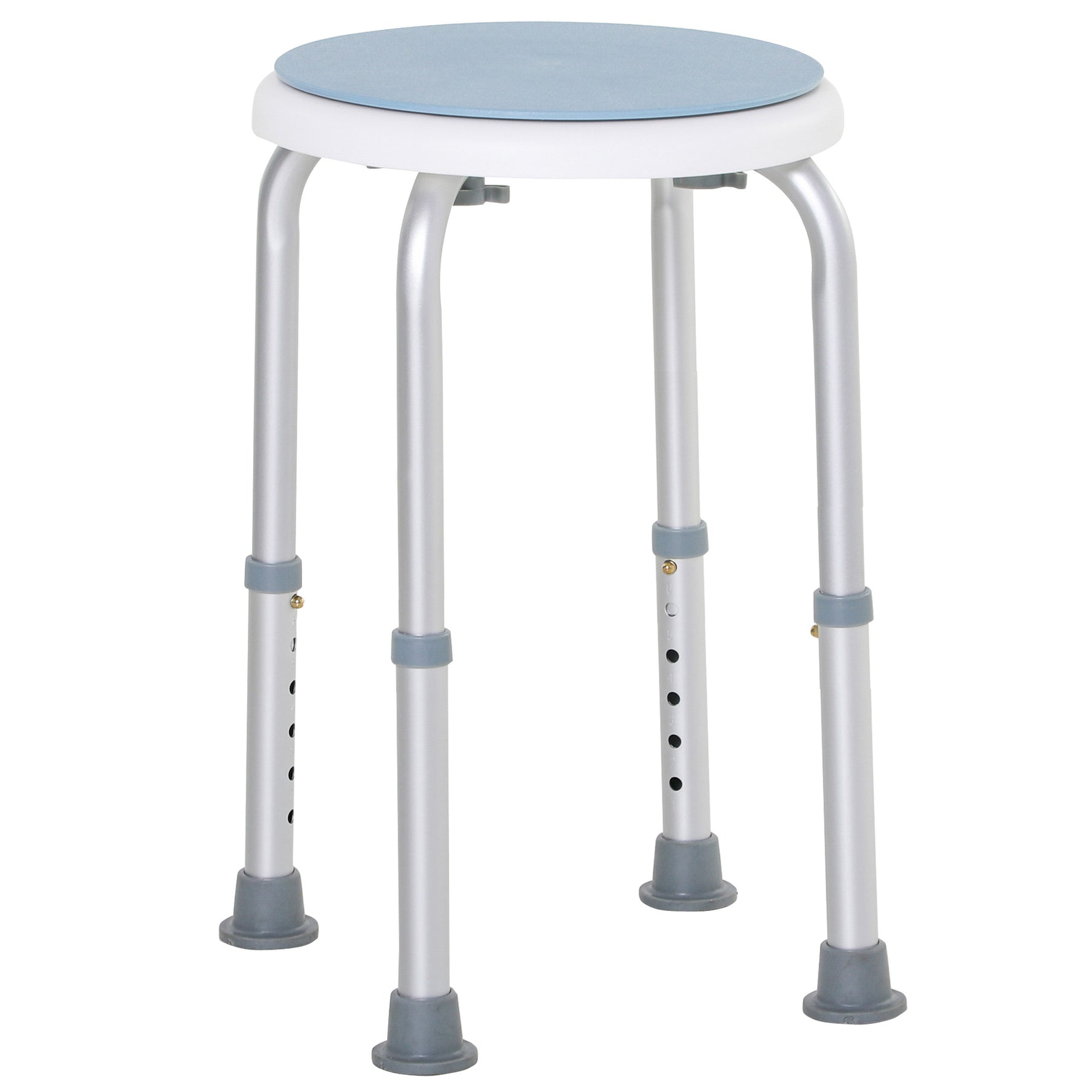 Tabouret de douche siège de douche antidérapant tabouret de bain hauteur réglable pivotant à 360° en aluminium