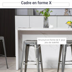 4er-Set stapelbare Industrie-Barhocker Sitzhöhe 76 cm silberfarbenes Metall