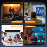 Écran vidéoprojecteur 100 Pouces, 16:9 4K HD montage mural ou plafond, panneau de commande et télécommande