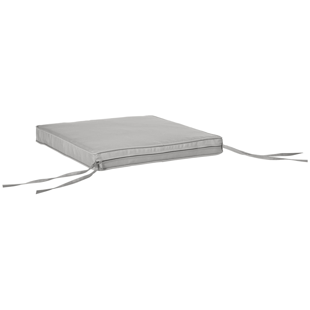 Lot de 2 Coussins de Chaise Fauteuil de Jardin Coussins d'assise déhoussables Rembourrage 5 cm Polyester Gris clair