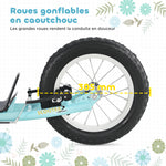 Trottinette pour enfants 5 à 12 ans 2 roues, patinette enfant avec hauteur réglable 120 x 58 x 85-95 cm bleu