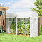 Serre de Jardin, Petite Serre de Balcon en Bâche PE Châssis Acier, Portes et Fenêtres Roulantes 300 x 100 x 200 cm blanc
