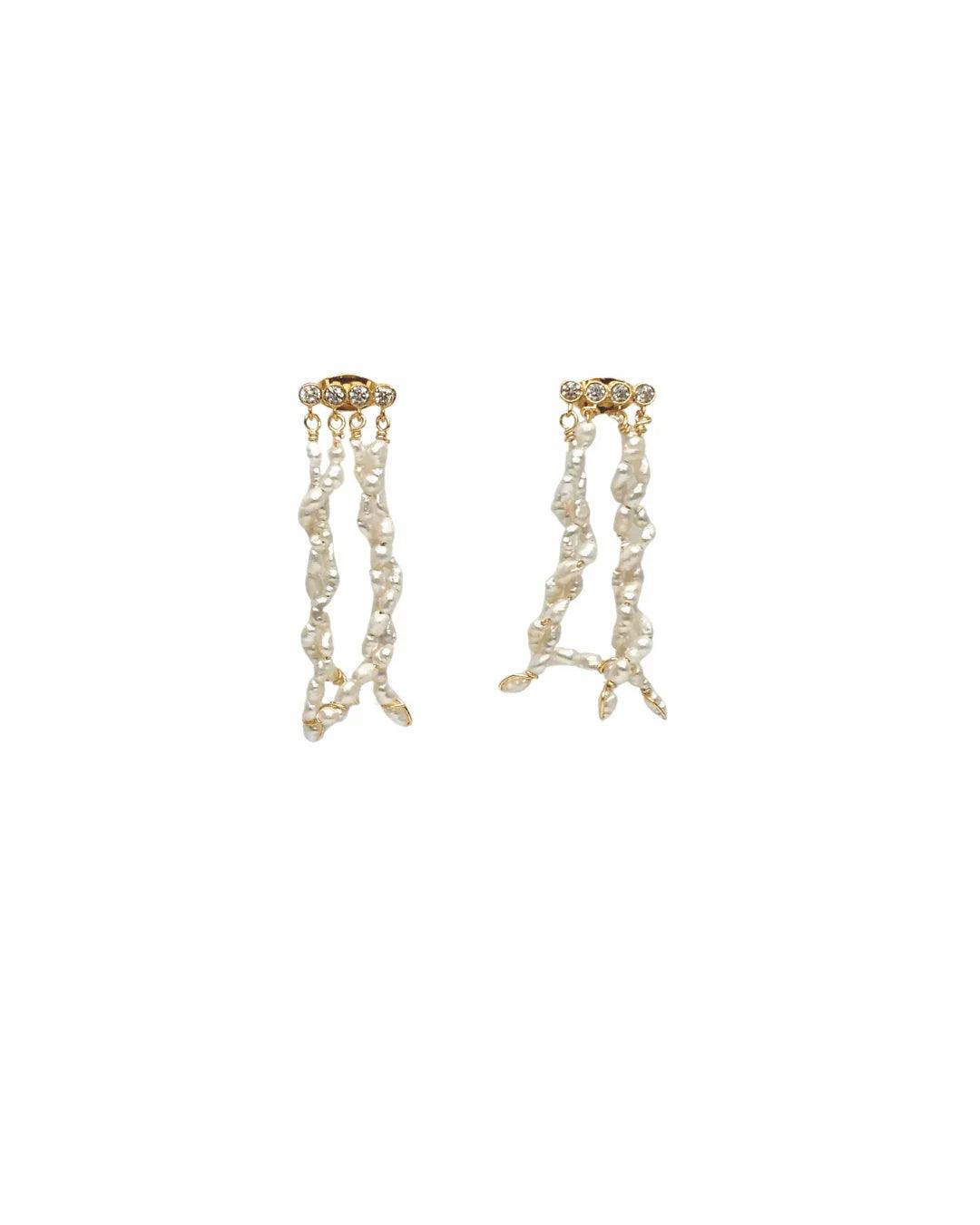 Boucles Lou en strass et perles de culture