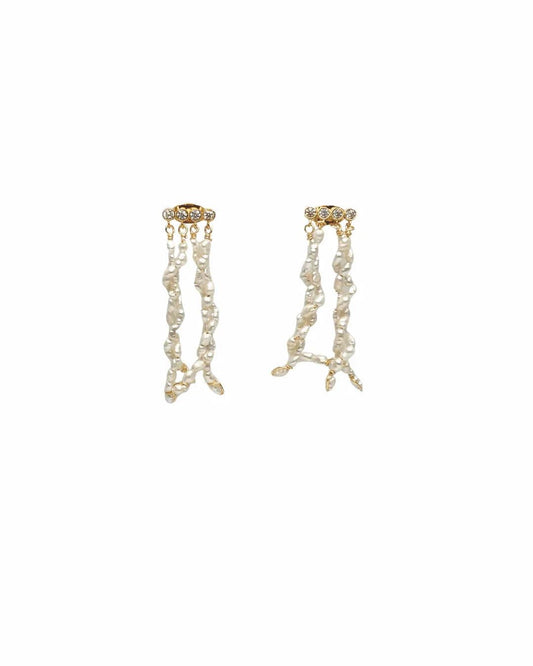 Boucles Lou en strass et perles de culture