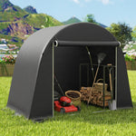 Abri de jardin tente de stockage étanche abri moto porte enroulable fermeture éclair, 245 x 120 x 200 cm, gris foncé