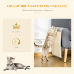 Tapis griffoir Chat Tapis à gratter en sisal Protection canapé Meuble Sol Lot de 2 pcs 130 x 45 cm Gris
