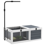 Maison enclos cage pour petit animal tortue avec 2 espaces support de lampe réglable 81 x 48 x 31,5 cm gris