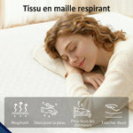Matelas 160x200cm, matelas 2 personnes, mousse à mémoire de forme au thé vert, housse amovible lavable, fermeté moyenne