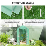 Serre de jardin PE étagère 2 niveaux, serre de balcon, bâche renforcée 140 g/m², châssis en acier, 186x120x190cm, vert