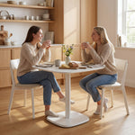 Tavolo da pranzo per 4 persone, tavolo da cucina quadrato in stile moderno con piano effetto legno, 70 x 70 cm, bianco