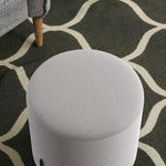Lot de 2 poufs ottoman tabouret pouf repose-pied en velours pieds en acier pour salon chambre Ø 35 x 38 cm gris clair