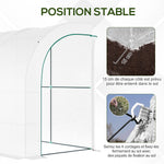 Serre de Jardin adossée avec Étagères 3 Niveaux, Petite Serre de Balcon en Bâche PE 140 g/㎡ 300 x 150 x 213 cm, blanc