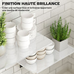 Lot de 2 tables pliantes murales, table murale rabattable en bois, pour cuisine, salle à manger, bureau, blanc brillant