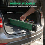 lot de 2 tréteaux pliables en métal, charge max 1160 kg, hauteur réglable 64-81cm, poignée de transport, vert